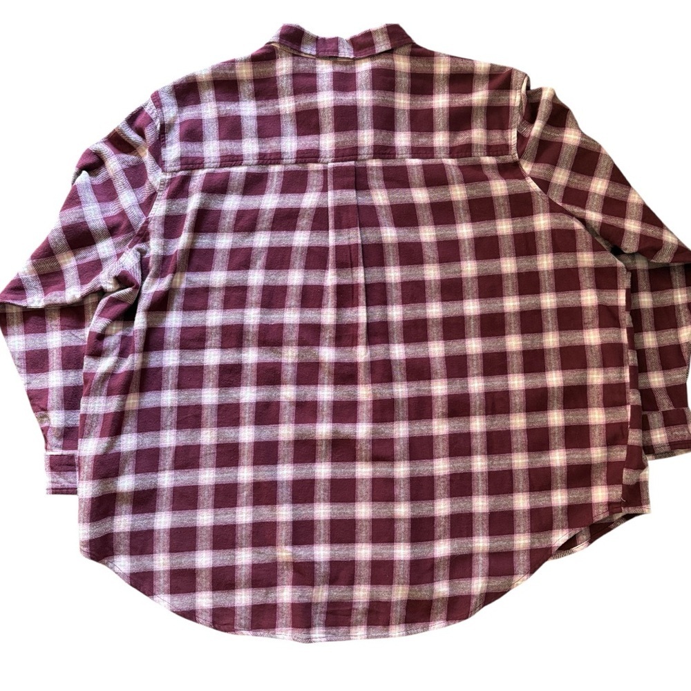 Oversized Plaid Flannel Long Sleeve Buttonsown Fall Winter Casual Layering XL - Picture 3 of 6